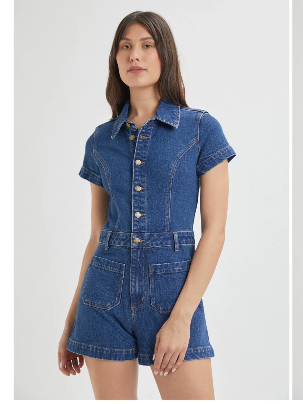 ROLLA'S Blue Denim Short Overalls Romper